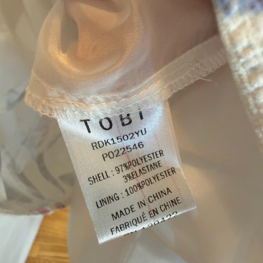 Tobi White Floral Fit Flare Party Dress Sz S Crisscross Back Petticoat - Picture 11 of 16